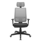 Cadeira Office Brizza Tela Cinza Com Encosto Assento Aero Preto RelaxPlax Base Standard 126cm - 63661