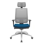 Cadeira Office Brizza Tela Cinza Com Encosto Assento Poliester Azul Autocompensador 126cm - 63233