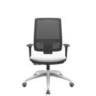 Cadeira Office Brizza Tela Preta Assento Aero Branco RelaxPlax Base Aluminio 120cm - 63820