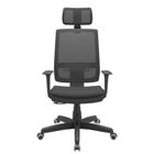 Cadeira Office Brizza Tela Preta Com Encosto Assento Aero Preto RelaxPlax Base Standard 126cm - 63613