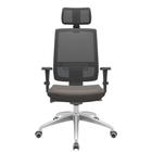 Cadeira Office Brizza Tela Preta Com Encosto Assento Facto Dunas Basalto Autocompensador 126cm - 63001