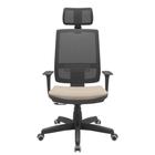 Cadeira Office Brizza Tela Preta Com Encosto Assento Poliester Fendi RelaxPlax Base Standard 126cm - 63621