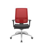 Cadeira Office Brizza Tela Vermelha Assento Aero Preto Autocompensador Base Aluminio 120cm - 63757