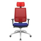 Cadeira Office Brizza Tela Vermelha Com Encosto Assento Aero Azul Autocompensador 126cm - 63067