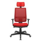 Cadeira Office Brizza Tela Vermelha Com Encosto Assento Aero Vermelho Autocompensador Base Standard 126cm - 63366