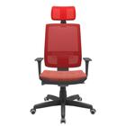 Cadeira Office Brizza Tela Vermelha Com Encosto Assento Concept Rose Autocompensador Base Standard 126cm - 63368 - Sun House