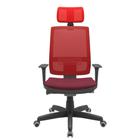 Cadeira Office Brizza Tela Vermelha Com Encosto Assento Poliester Vinho Autocompensador Base Standard 126cm - 63369