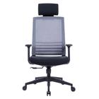 Cadeira Office KABUM! essentials CE350 Cinza Escuro com Encosto De Cabeça Fixo, Cilindro De Gás Classe 3, Base Em Nylon - KECE350CZE