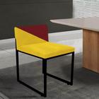 Cadeira Office Lee Duo Sala de Jantar Industrial Ferro Preto Suede Amarelo e Vermelho - Ahz Móveis