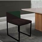 Cadeira Office Lee Duo Sala de Jantar Industrial Ferro Preto Suede Marrom e Verde Musgo - Ahz Móveis