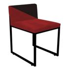 Cadeira Office Lee Duo Sala de Jantar Industrial Ferro Preto Suede Vermelho e Marrom - Ahazzo Móveis