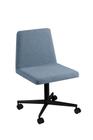 Cadeira Office Linho Azul Base Aço Preto - OOCA Móveis