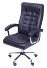 Cadeira Office Luxo em material sintético Preto com Base Rodizio Cromada - 55947