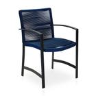Cadeira Para Área Externa -Tramada no Vai e Vem em Corda Náutica - Preto com Azul