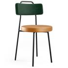 Cadeira Para Cozinha Sala De Jantar Barcelona L02 Facto Verde Musgo tecido sintético Whisky - Lyam Decor