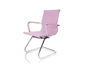 Cadeira para Escritório Esteirinha Espera Diretor ROSA CLARO em material sintético Base FIXA Cromada Modelo Charles Eames Marca - Bering