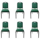 Cadeira para Hotel Auditório Igreja Restaurante Eventos com Reforço Empilhável cor Verde 6 Peças