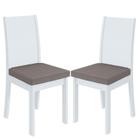 Cadeira para Mesa de Jantar Athenas kit 02 Peças Veludo Liso Capuccino Branco Lopas