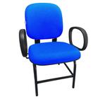 Cadeira Para Obeso Plus Size Com Braço Reforçada Até 170 Kg Anatômica Jserrano Azul