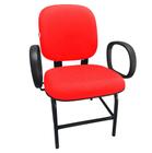 Cadeira Para Obeso Plus Size Com Braço Reforçada Até 170 Kg Anatômica Jserrano Vermelha