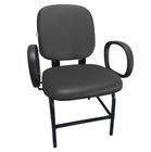 Cadeira Para Obeso Plus Size Com Braço Reforçada Até 170 Kg Anatômica material sintético Preta