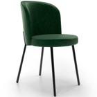 Cadeira Para Sala de Jantar Cozinha Estofada Gavi L02 material sintético Verde Musgo - Lyam Decor