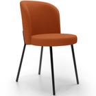 Cadeira Para Sala de Jantar Cozinha Estofada Gavi L02 Tecido Terracota - Lyam Decor