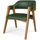 Cadeira Para Sala de Jantar e Estar Living Estofada Suran L02 material sintético Verde Musgo - Lyam
