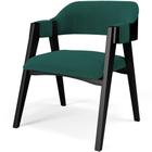 Cadeira Para Sala de Jantar Estar Living Estofada Suran L02 Preto Bouclê Verde - Lyam Decor