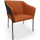 Cadeira Para Sala de Jantar Estar Living Olívia L02 Terracota material sintético Preto - Lyam Decor