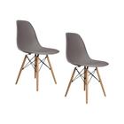 Cadeira Para Sala de Jantar Moob Eames Eiffel Conjunto Com 2 unidades Cinza