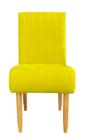 Cadeira Para Sala de Jantar Stela Pés palito Suede Amarelo - D'Classe Decor