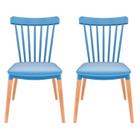 Cadeira para Sala de Jantar Windsor Pp Azul Aço