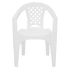Cadeira plastica iguape Bistro Tramontina com braço branca