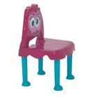 Cadeira plastica infantil montavel monster rosa e azul