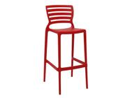 Cadeira plastica monobloco sofia vermelha encosto vazado horizontal alta bar tramontina