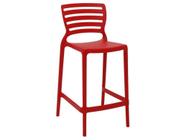 Cadeira plastica monobloco sofia vermelha encosto vazado horizontal bar e residencia tramontina