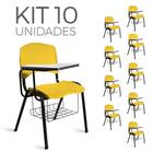 Cadeira Plástica Universitária Kit 10 A/E Amarelo Lara - Ideaflex