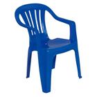 Cadeira Plástico Bela Vista Azul Com Braço Mor