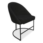 Cadeira Poltrona de Jantar Bela Suede Preto Base Metálica Industrial Preto - Pallazio