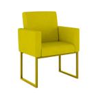 Cadeira Poltrona Decorativa Base de Ferro Reforçada Dourado