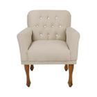 Cadeira Poltrona Decorativa Para Quarto e Closet Anitta Suede Bege DL Decor