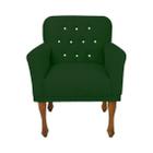 Cadeira Poltrona Estofada Com Botões de Strass Para Clínica Anitta Suede Verde DL Decor