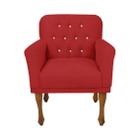 Cadeira Poltrona Estofada Com Botões de Strass Para Clínica Anitta Suede Vermelho LM DECOR