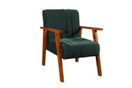 cadeira poltrona pes e encosto de madeira rustico cor verde