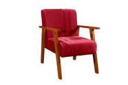 cadeira poltrona pes e encosto de madeira rustico cor vermelho