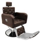Cadeira Poltrona Tokyo Barber Reclínavel Para Barbearia - Marrom Croco