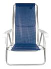 Cadeira Praia Alumínio Reclinável 8 Posições Mor 2267 Azul