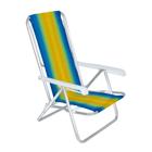 Cadeira Praia Reclinável E Dobrável Alumínio 8 Posições Mor