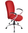 Cadeira Presidente com Braços e Base Cromada Linha Lombar Vermelho - Design Office